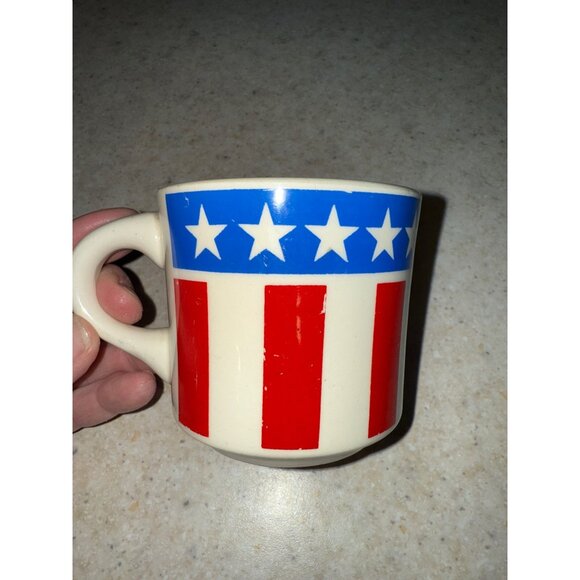 Vintage Sambo’s Restaurant 1970s Coffee Mug USA Red White and Blue - Picture 4 of 12